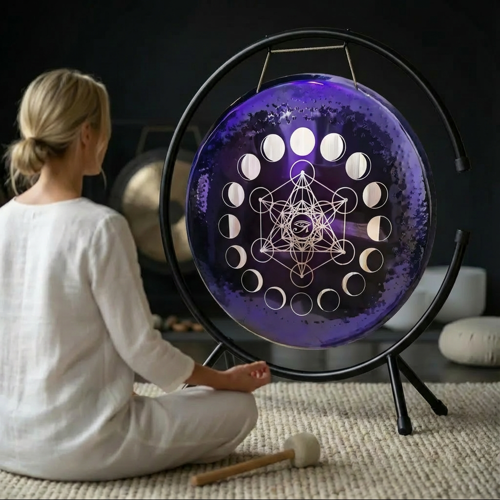 Purple Horus Eye Gong Instrument for Meditation