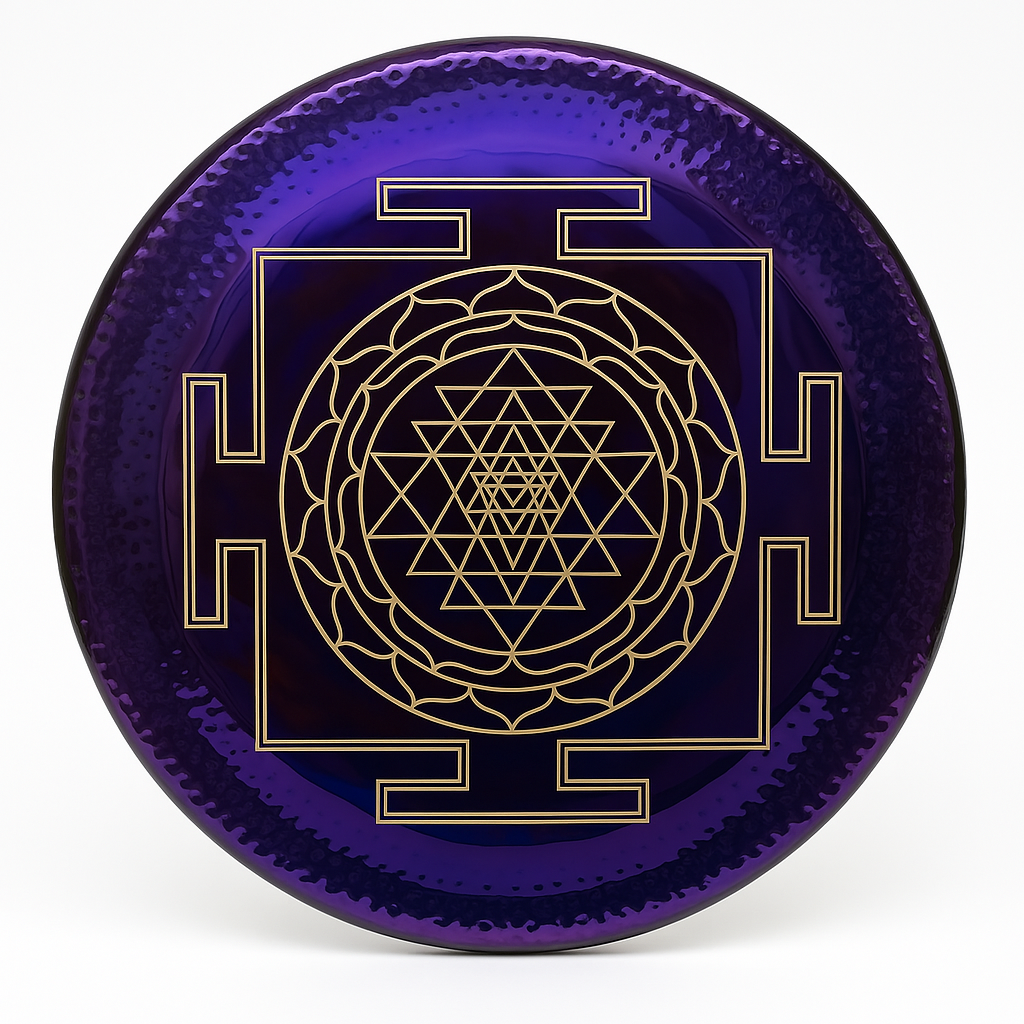Purple Sacred Geometry Gong for Sound Bath