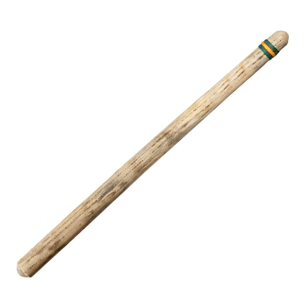Wooden drumstick with green and white striped tip for 40 inch Handcrafted Rainstick