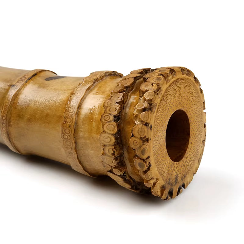 Shakuhachi-Handmade Natural Bamboo Chinese Traditional Musical Instrument for Beginners, 1.8 D Key, Woodwind Flutes