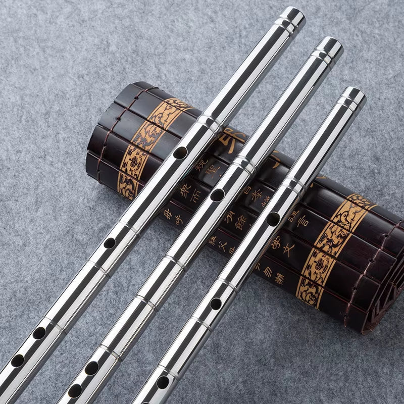Professional Stainless Stee DEFG Key 8 Holes Flute Instrument Chinese Metal China Classic Stainless Steel Musical Instrument