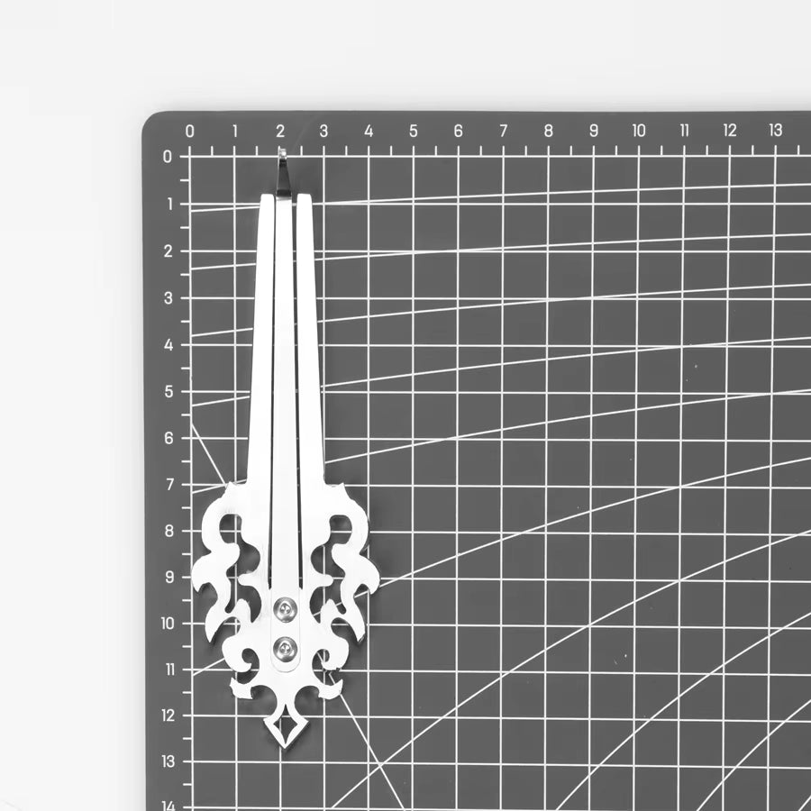 Ornate white pendant with fleur-de-lis design for Stainless Steel Jews Harp product