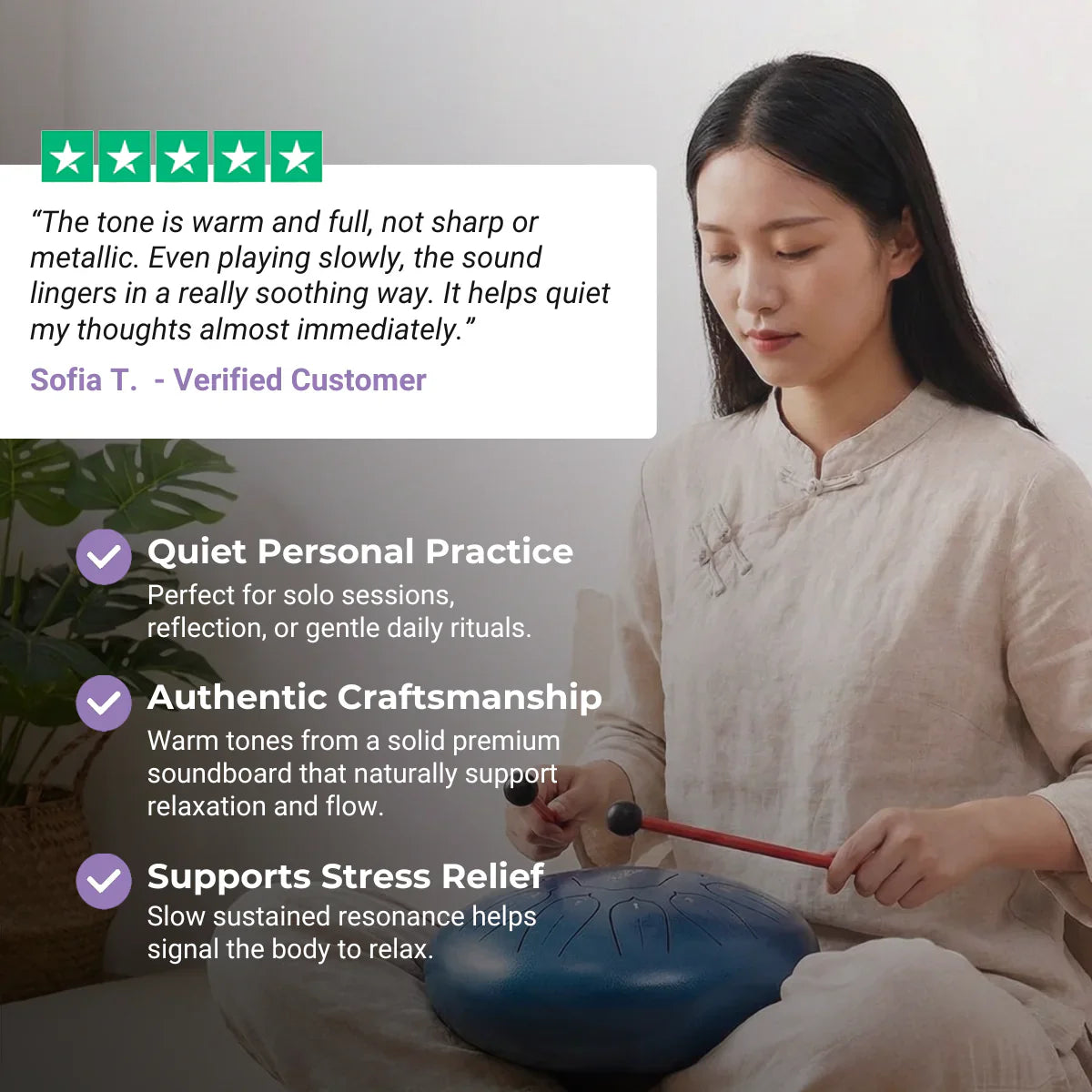 C Steel Tongue Drum 8 Note 5 Inch for Healing Meditation